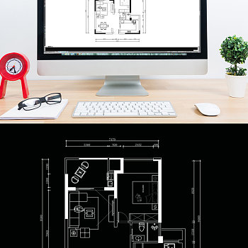 两室一厅CAD平面定制