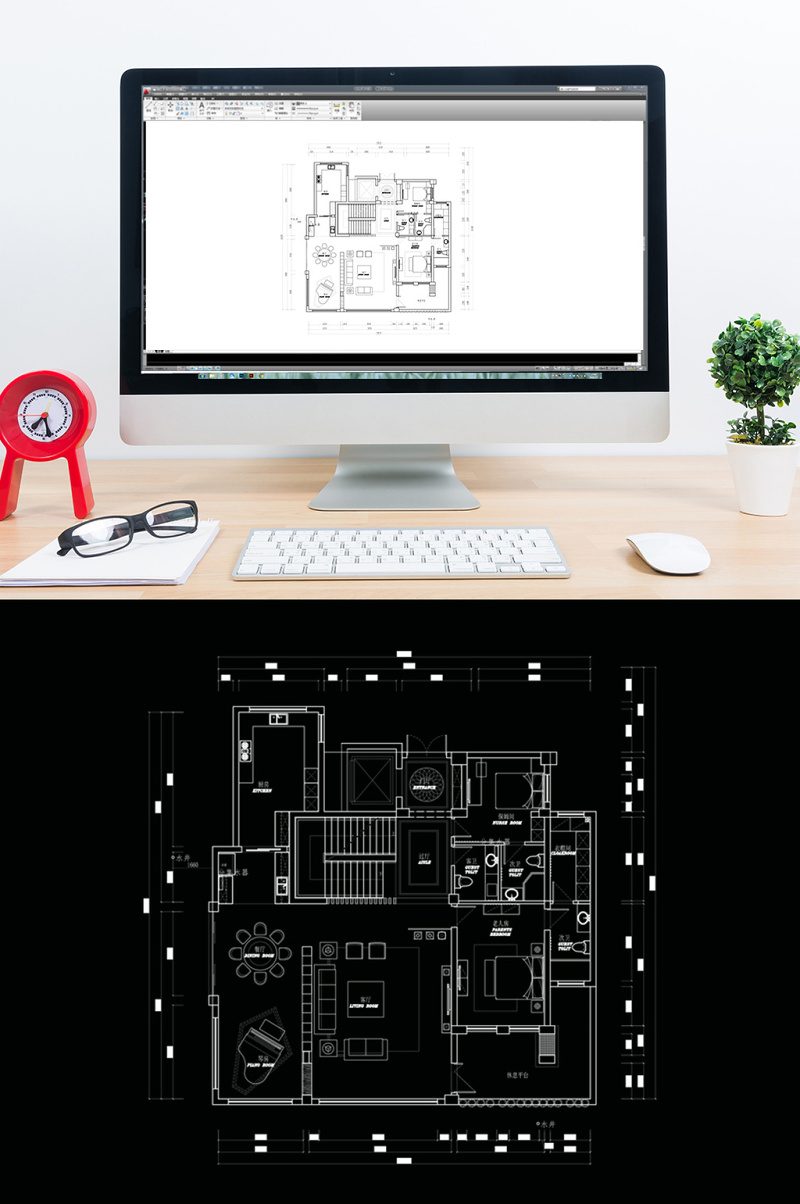 别墅CAD<a href=https://www.yitu.cn/su/7392.html target=_blank class=infotextkey>平面</a>定制方案