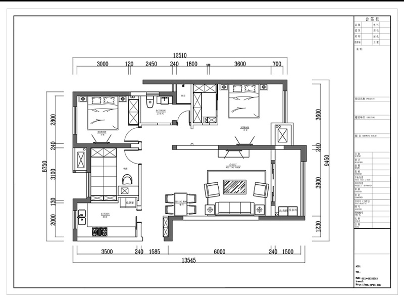 三室两厅CAD<a href=https://www.yitu.cn/su/7392.html target=_blank class=infotextkey>平面</a><a href=https://www.yitu.cn/su/7212.html target=_blank class=infotextkey>户型</a>方案