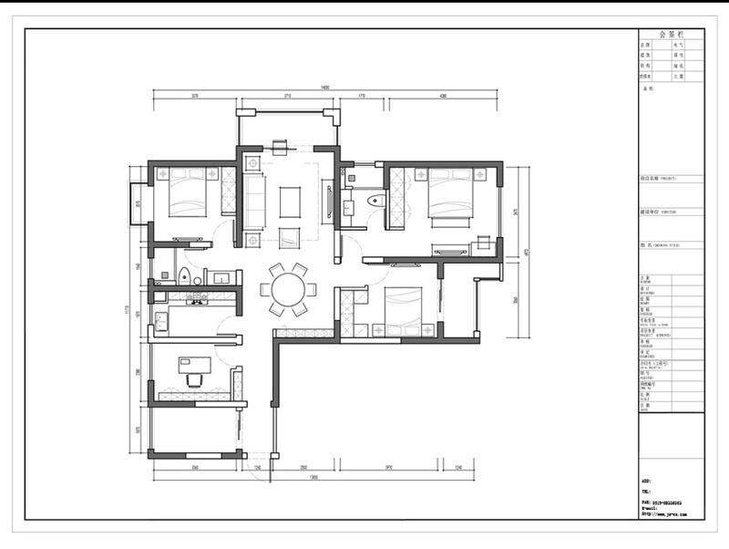 四室两厅CAD<a href=https://www.yitu.cn/su/7392.html target=_blank class=infotextkey>平面</a>方案