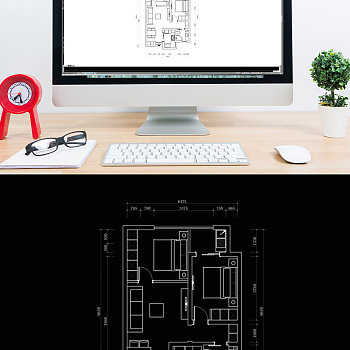 两室一厅户型CAD平面方案定制