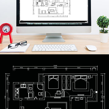 两室一厅户型CAD居室平面