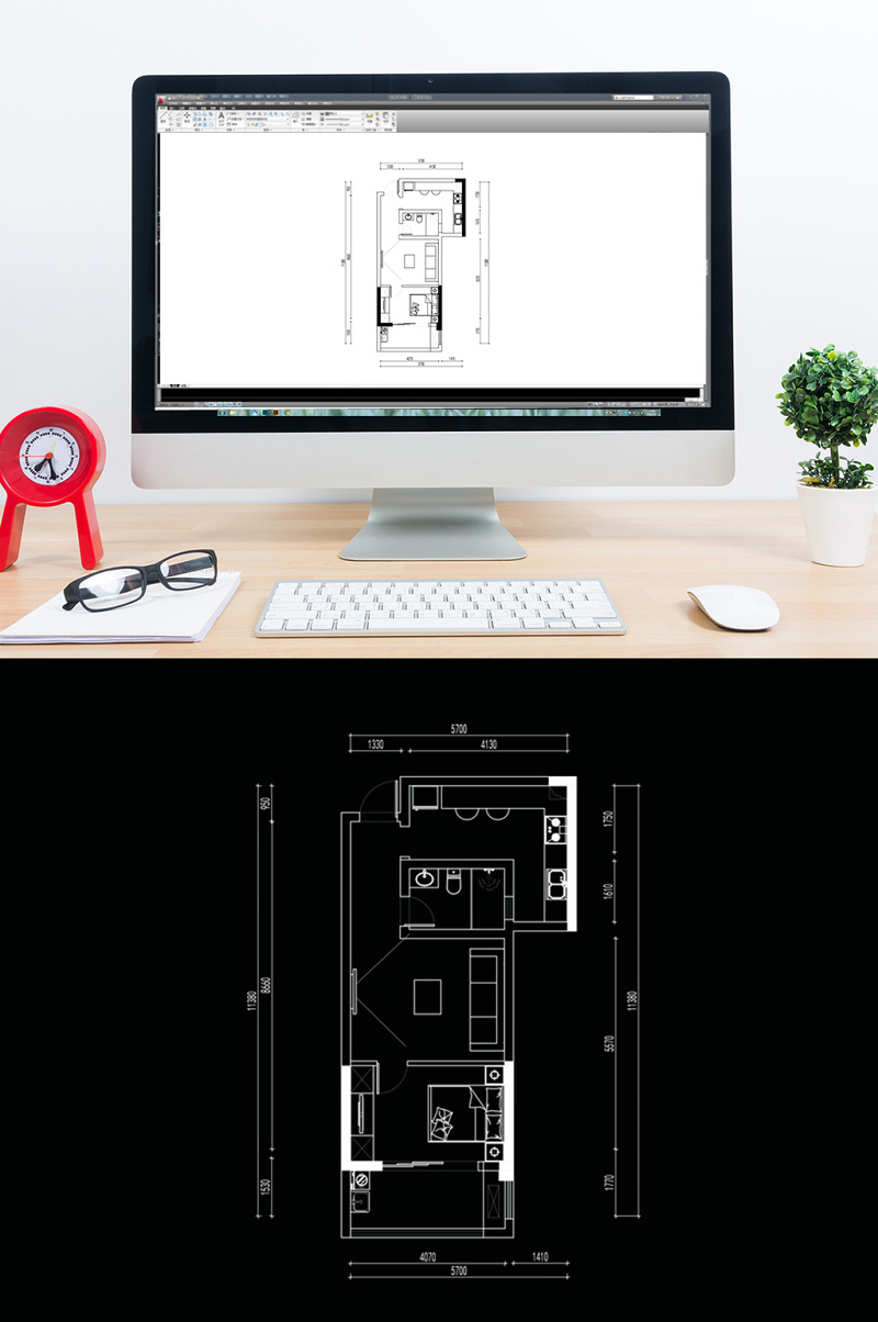 单身公寓CAD<a href=https://www.yitu.cn/su/7212.html target=_blank class=infotextkey>户型</a><a href=https://www.yitu.cn/su/7392.html target=_blank class=infotextkey>平面</a>定制