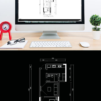 单身公寓CAD户型室内设计