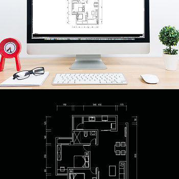 两室一厅居室CAD平面方案设计