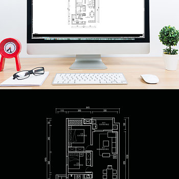 两室一厅CAD户型平面定制方案