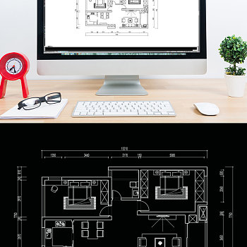 两室两厅CAD平面定制方案