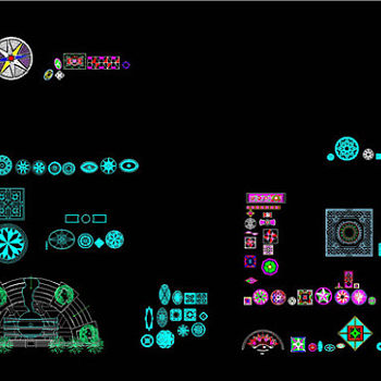 CAD建筑常用地花铺地图块CAD图纸