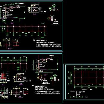 某钢结构车棚设计CAD施工图