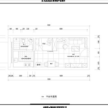 单身公寓平面CAD制图