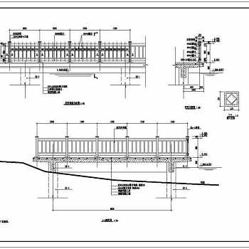 桥头公园景观塑木栏杆CAD图纸