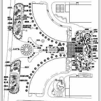 公园施工套图中山平面图CAD图纸
