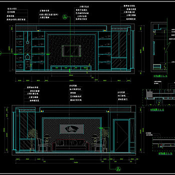 客厅主立面详图cad图纸