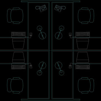 办公桌图块cad素材