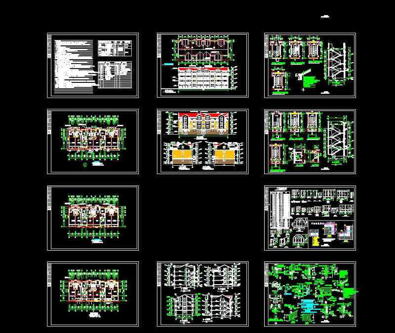 别墅建筑全套施工图cad<a href=https://www.yitu.cn/su/7937.html target=_blank class=infotextkey>图纸</a>