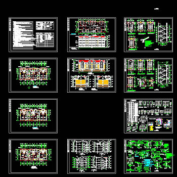 别墅建筑全套施工图cad图纸