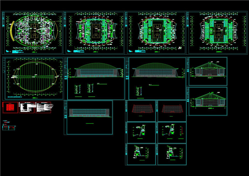 体育馆建筑施工图CAD<a href=https://www.yitu.cn/su/7937.html target=_blank class=infotextkey>图纸</a>