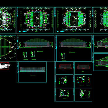 体育馆建筑施工图CAD图纸