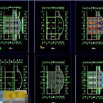 大学校史展厅cad建筑设计施工图