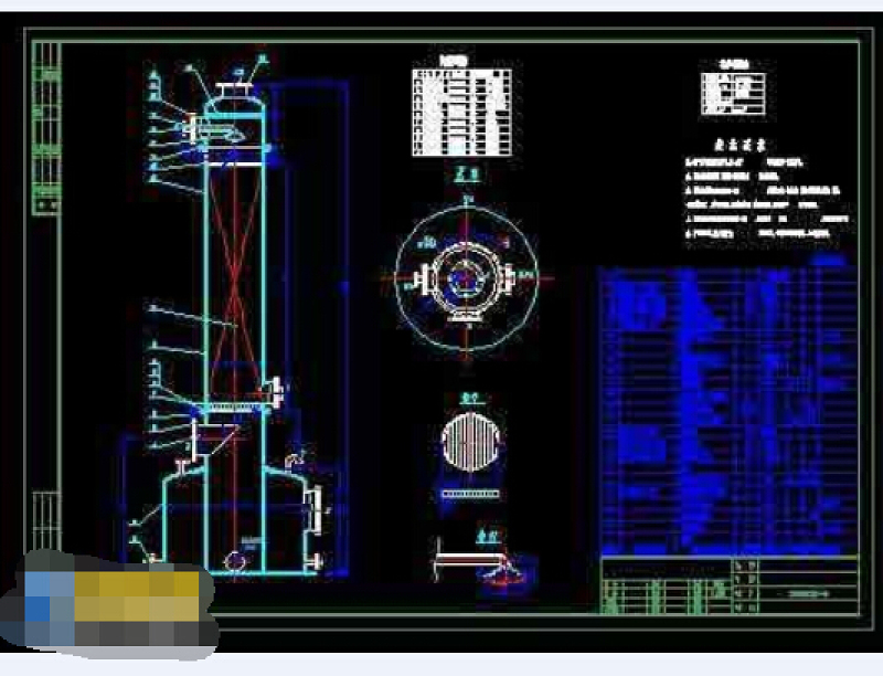 填料吸收塔全套cad施工<a href=https://www.yitu.cn/su/7590.html target=_blank class=infotextkey>设计</a>图