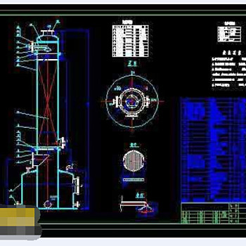 填料吸收塔全套cad施工设计图