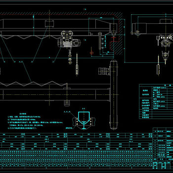 LD型电动单梁起重机CAD机械图纸