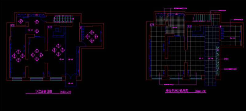 美容<a href=https://www.yitu.cn/sketchup/xuexiao/index.html target=_blank class=infotextkey>学校</a>一<a href=https://www.yitu.cn/su/8159.html target=_blank class=infotextkey>楼</a>CAD立面索引