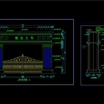 大门cad立面图CAD图纸