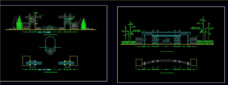 大门cad平立面图CAD图纸
