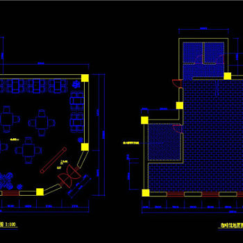 咖啡馆设计方案平面图CAD图纸