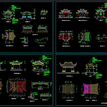 古式亭子CAD图纸