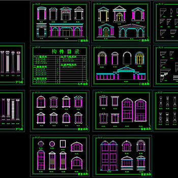 欧式构件cad大样图