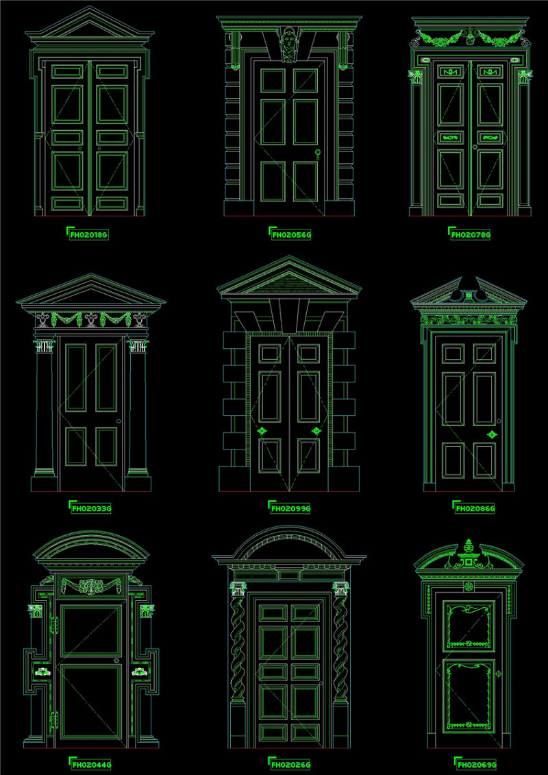 西式门立面CAD<a href=https://www.yitu.cn/su/7937.html target=_blank class=infotextkey>图纸</a>