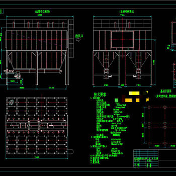 脉冲袋式除尘器CAD机械图纸