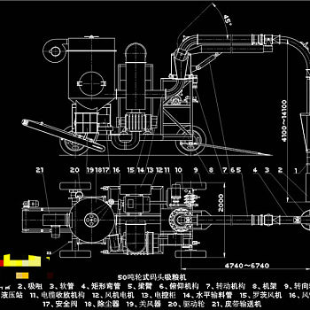 吸粮机CAD机械图纸