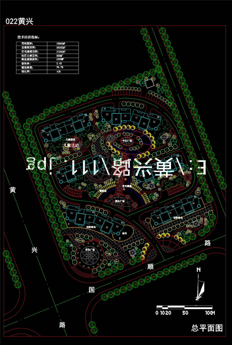 黄兴园林CAD景观<a href=https://www.yitu.cn/su/7937.html target=_blank class=infotextkey>图纸</a>