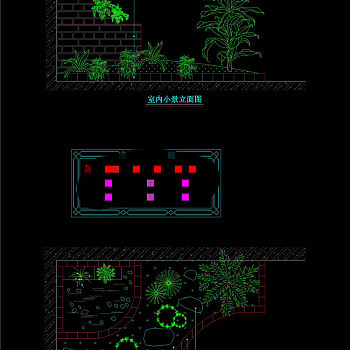 室内小景平面图CAD建筑图纸