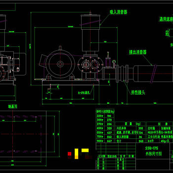 罗茨风机CAD机械图纸