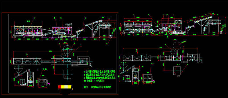 稳定土拌和站CAD机械图纸