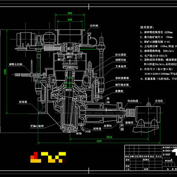 超细旋盘破碎机CAD机械图纸