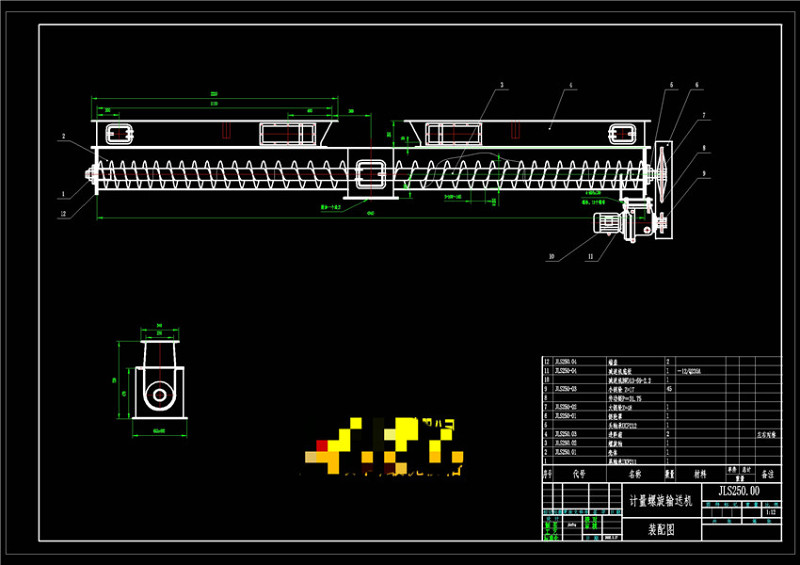 计量螺旋输送机CAD机械<a href=https://www.yitu.cn/su/7937.html target=_blank class=infotextkey>图纸</a>