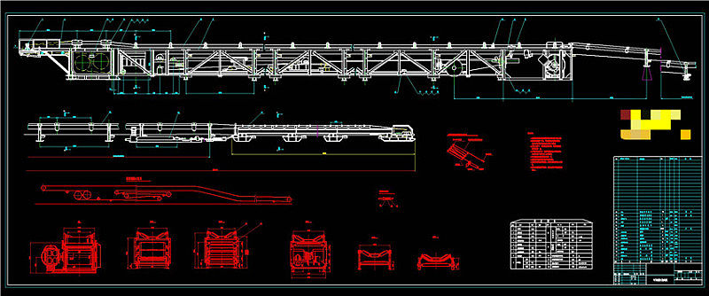 可伸缩皮带机CAD机械图纸