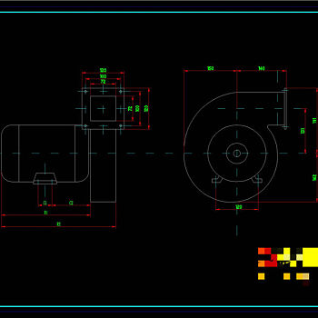离心风机总图CAD机械图纸