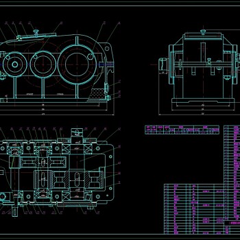 减速器装配图CAD机械图纸