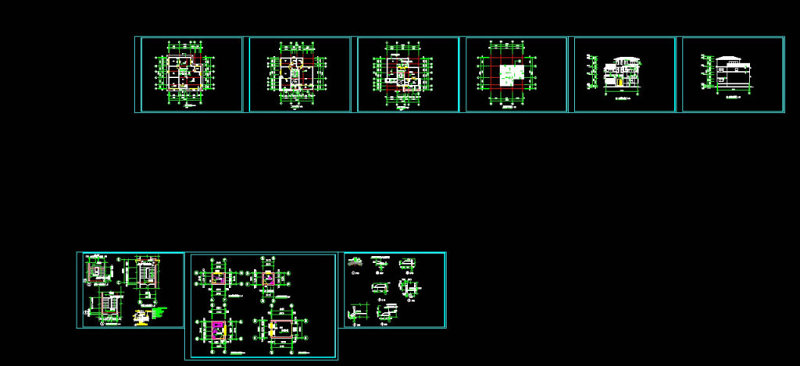 别墅建筑施工CAD<a href=https://www.yitu.cn/su/7937.html target=_blank class=infotextkey>图纸</a>