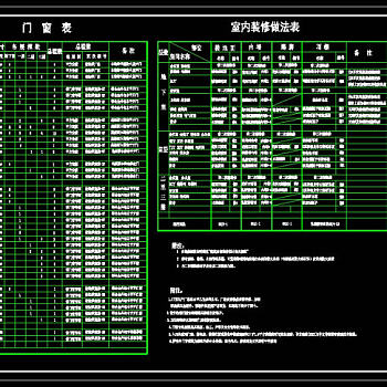 材料做法表CAD图纸