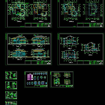 云蝶A别墅施工图CAD图纸
