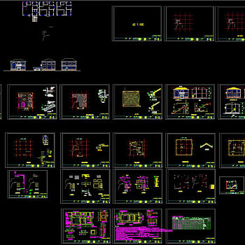二层别墅全套图纸cad图纸