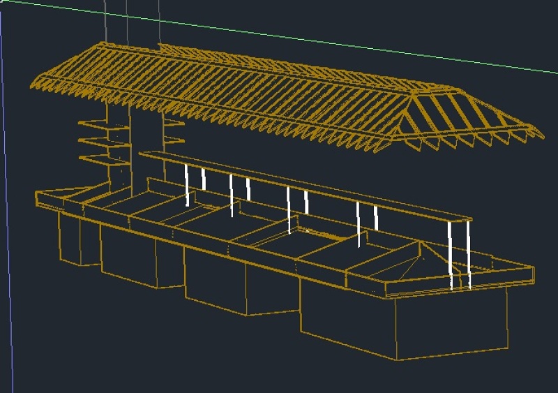 <a href=https://www.yitu.cn/su/7175.html target=_blank class=infotextkey>超市</a>生鲜散称干货柜台CAD线框3D模型