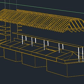 超市生鲜散称干货柜台CAD线框3D模型